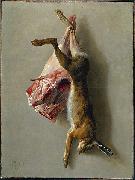 Jean-Baptiste Oudry A Hare and a Leg of Lamb oil on canvas